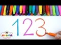 تعلم الارقام الانجليزيه من 1 الى 20 بالوان الرسم | Learn to Count Numbers