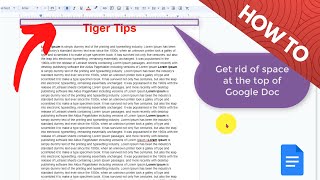 How to Get Rid of Space at the Top of a Google Doc