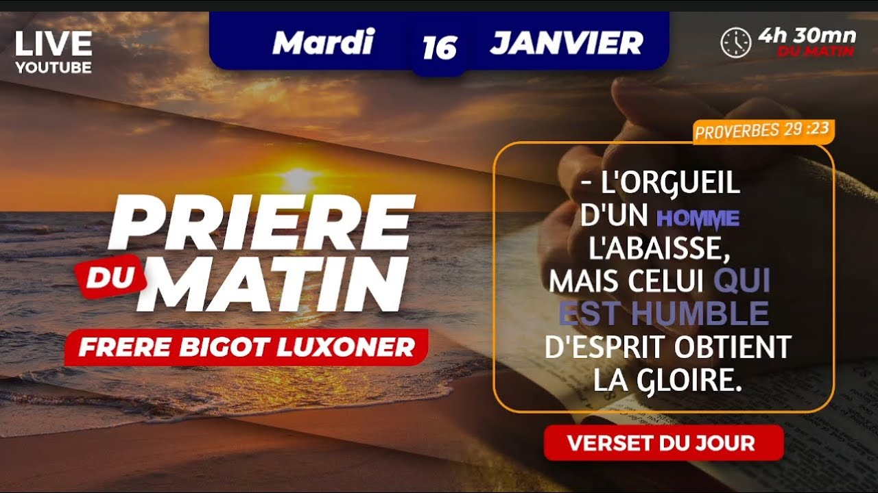 TA GRACE SEIGNEUR DANS MA VIE - MARDI 16 JANVIER 2024 - PRIERE DU MATIN - FRERE BIGOT LUXONER