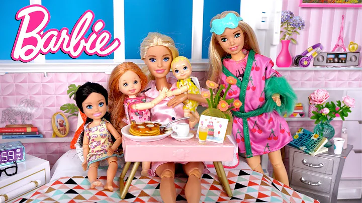 Barbie & Ken Doll Family Toddler's Funny Breakfast Morning Routine