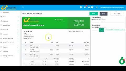 How to create sales invoice return -  Purchase based in Accozen POS  billing software ?