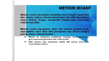 Tutorial  pembelajaran metode secant menggunakan excel