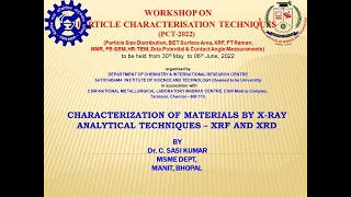 CHARACTERIZATION OF MATERIALS BY XRF AND XRD