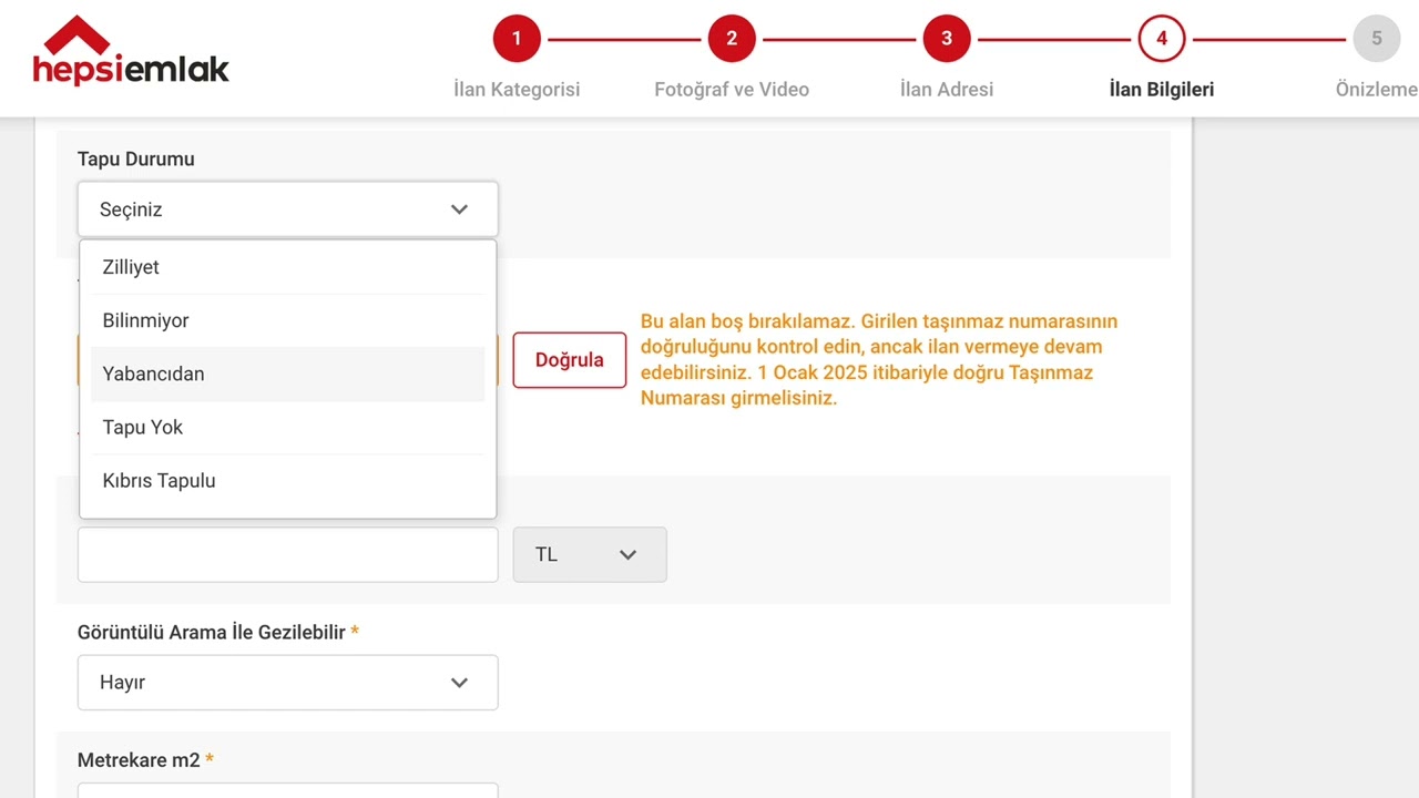 Hepsiemlak'ta Taşınmaz Yetki Doğrulaması ile Nasıl İlan Verilir