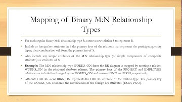 Mapping of ER/EER model to Relational model