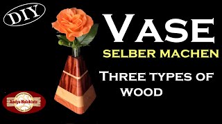 Geschenkidee aus Holz Blumen-Vase selber machen | DIY Gift idea wooden flower vase