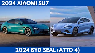 Compare The 2024 Xiaomi SU7 Vs. 2024 BYD Seal (Atto 4) are new electric vehicles (EVs) Comparison