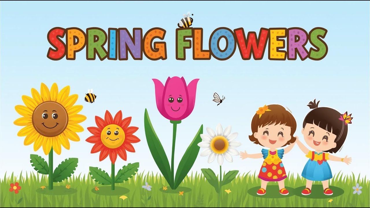 Spring Flowers Poem For Kids | Kindergarten Learning Flowers | Nursery Rhymes Poems
