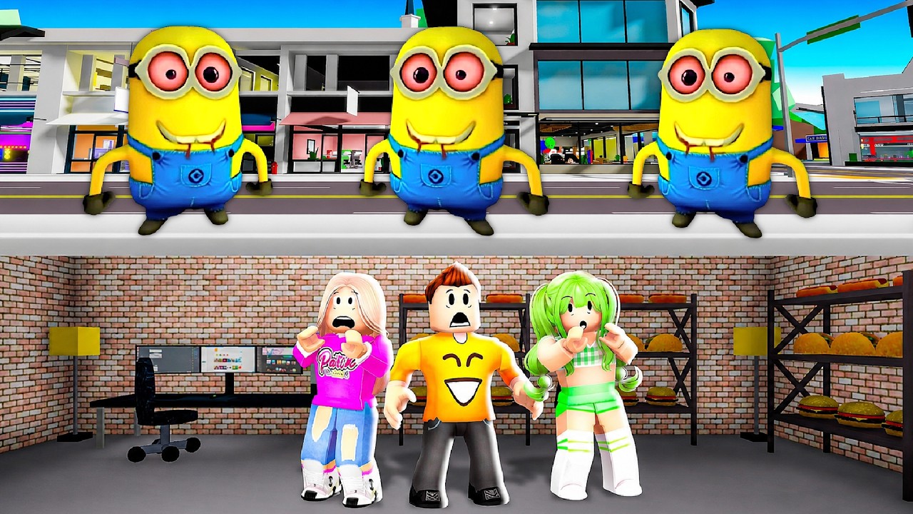 BUDUJEMY BUNKIER PRZED ZŁYMI MINIONKAMI na BROOKHAVEN w Roblox!