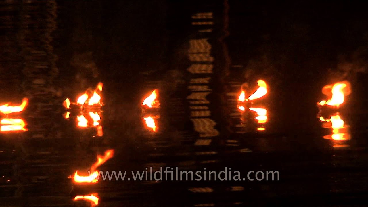Oil lamps floating on water YouTube
