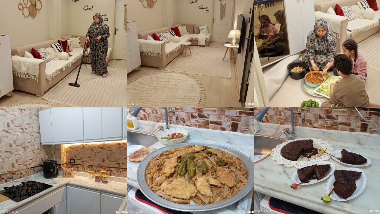 روتين بأجواء رمضان 🌙 ليله النصف من رجب 🌙 روتين ست البيت الشاطره 👌 الي شايفه مصلحه بيتها 🏡