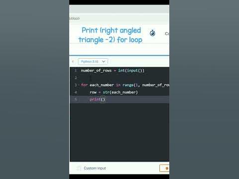 print(Right Angled Triangle -2) For Loop | #coding #python #programming ...