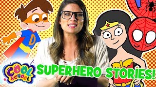 Ms Booksy Meets SUPERHEROES! Story Time with Ms. Booksy | ALL Superhero Stories | Cartoons for kids