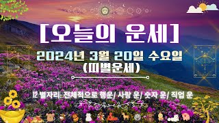 오늘의 운세 2024년 3월 20일: 띠별운세로 확인