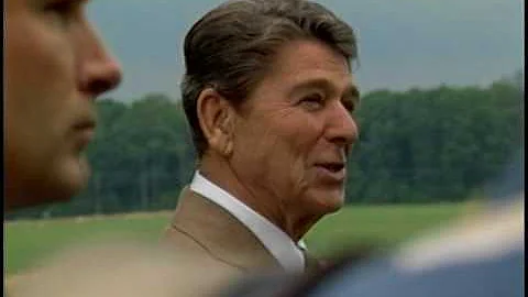 President Reagan Touring Tilghman Island in Maryla...