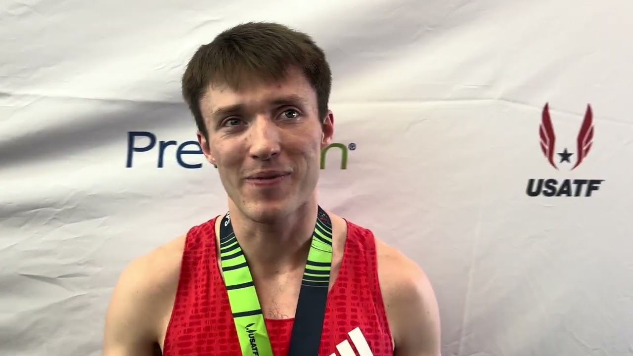 Нейтан Грин рассказывает о захватывающей победе в забеге на 1500 метров на чемпионате США в помещ...