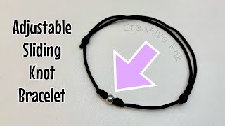 Adjustable sliding knot bracelet! Beads in middle
