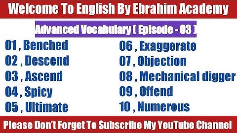 Advanced Vocabulary words ( Episode - 03 ) by explaining in Rohingya language