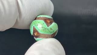 ヴィンテージ：「雪域天珠：老緑色虎牙」西蔵（チベット）天珠 直径約