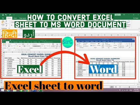 How to Convert Excel Sheet to MS Word Document | How to Open Excel file ...