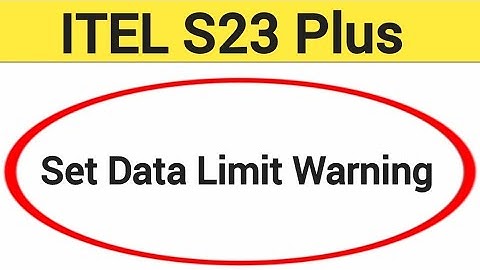 how to set data limit warning,ITEL S23 plus me me data limit kaise set kare