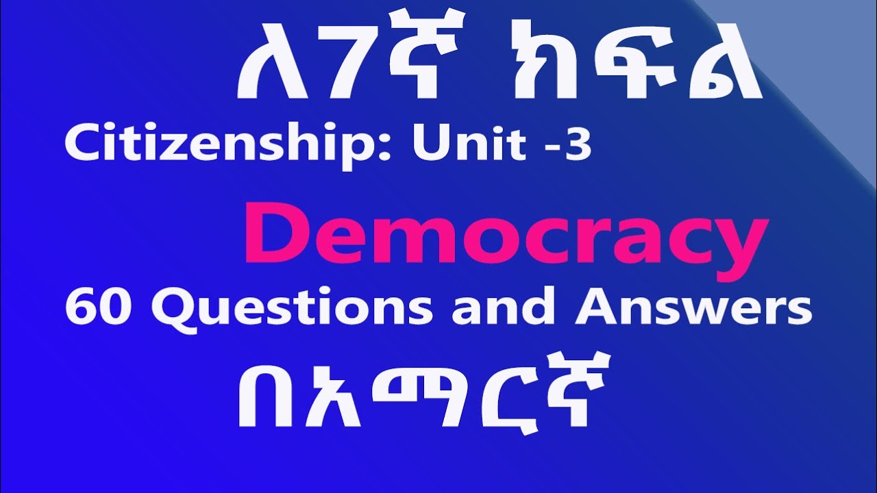 Grade 7 Citizenship unit 3 Democracy Questions and Answers
