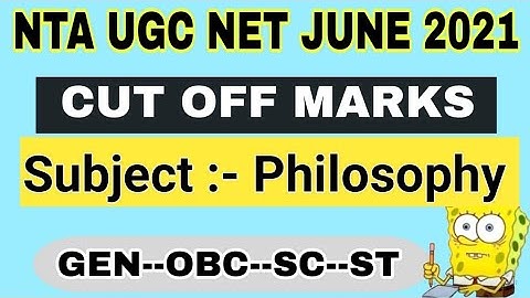 UGC NET CUT OFF |Cut off Marks of philosophy in ugc net  | NTA UGC NET CUT OFF Dec. 2020 / June 2021