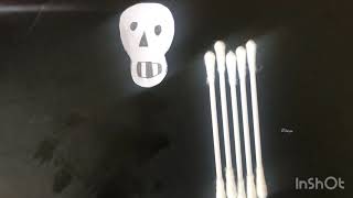 Human skeleton with cotton buds