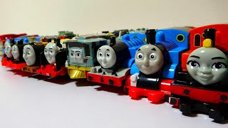 A lot of unique Thomas the Tank Engine toys come out of the big box one after another!
