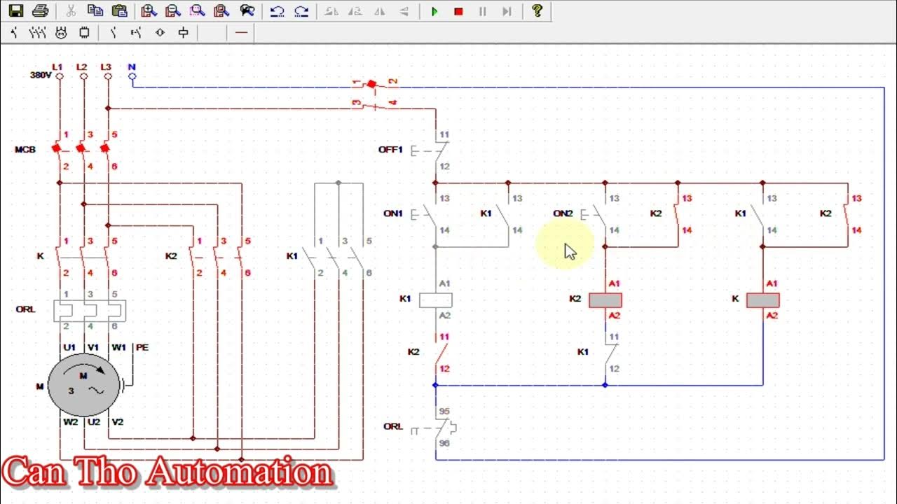 Manual star delta starter circuit diagram - YouTube