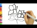 Drawing Flowers 💐 | Coloring for Toddlers and Drawing for Kids | Learn Painting with MiMi 😺
