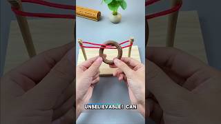 Unbelievable! Watch this Wooden ring magically come off! #knot #techniques #rope #interesting