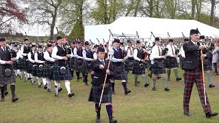 Pipe Bands welcome Chieftain to the 2019 North of Scotland pipe band Championship in Banchory