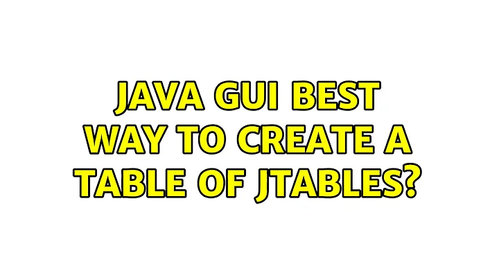 Java GUI Best way to create a table of JTables? thumbnail