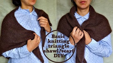 Basic knitting triangle shawl/scarf. Mohair shawl. DIY. Knitting pattern by SeventhSedge