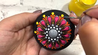 Colorful Mandala Stone Painting | Dot Art | Dotpainting | Satisfying Art