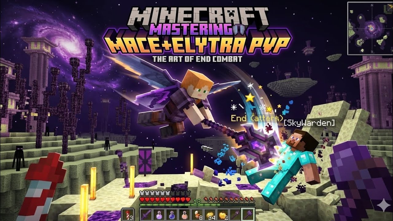 I mastered the elytra+mace pvp in minecraft pocket edition - YouTube