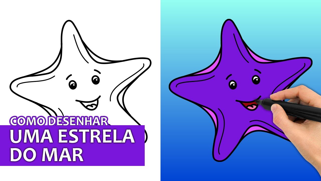 Como Desenhar Uma Estrela Do Mar | Tutorial De Desenho Fácil Passo A ...