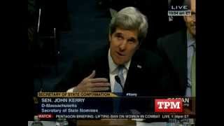 Protestor Interrupts John Kerry Confirmation Hearing