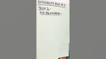 Divisibility by 7 for big numbers #shortfeed #shortsviral #divisibilityrule