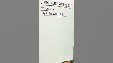 Divisibility by 7 for big numbers #shortfeed #shortsviral #divisibilityrule