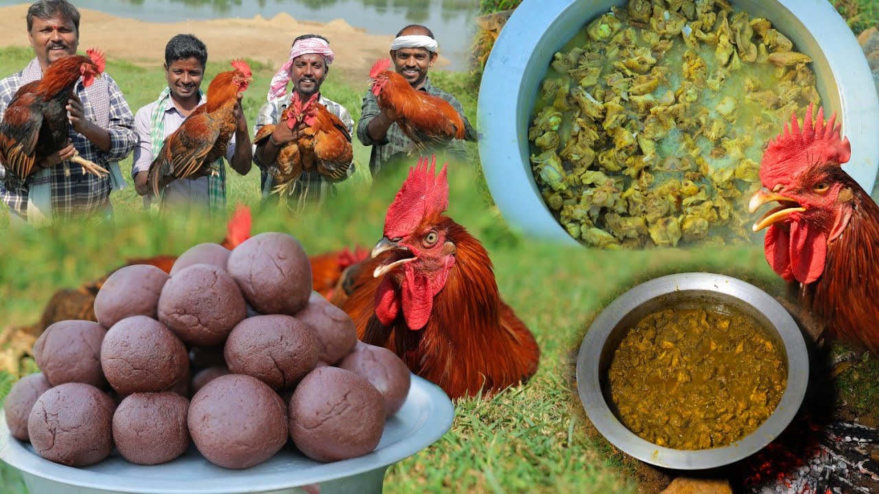 ಜವಾರಿ ಕೋಳಿ ಚಾಪ್ಸ್ | ರಾಗಿ ಮುದ್ದೆ ಜೊತೆ ಫುಲ್ ಸಂಪ | Nati Koli Chops Ragi Mudde | Cooking and eating |