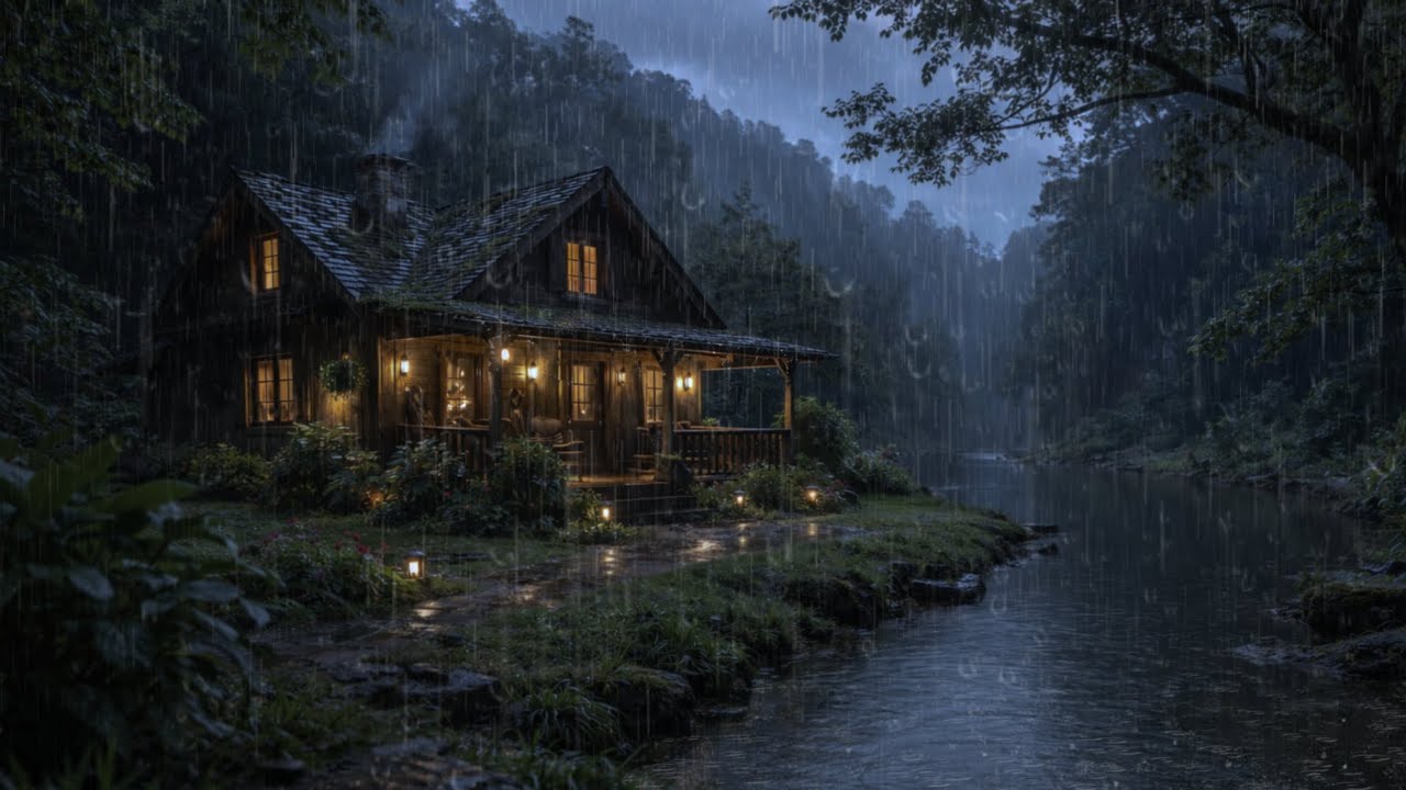 Close Your Eyes and Unwind | Night Rainstorm in the Forest Ambience for Stress Relief & Deep Rest