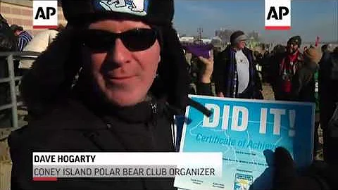 New Yorkers take to the water for the annual "Polar Plunge" at Coney Island to celebrate New Year's