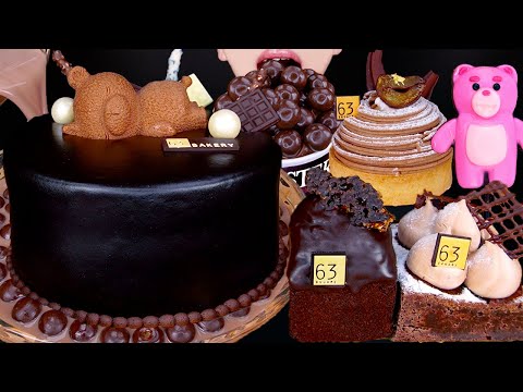 ASMR DARK CHOCOLATE CAKE MALTESERS MAGNUM ICE CREAM NUTELLA DESSERT MUKBANG 초콜릿 먹방 咀嚼音 EATING SOUNDS