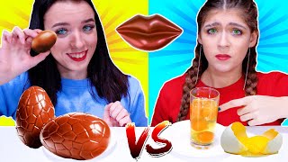 ASMR Real Food vs Chocolate Food Challenge | Mukbang by LiLiBu