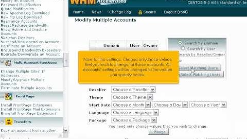 How to perform actions on multiple accounts at once in WHM - WHM Tutorials