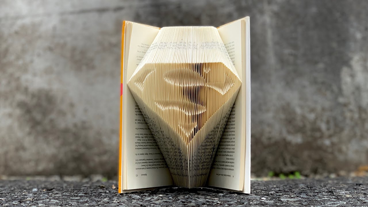 ブックフォールディング BOOK FOLDING Time-Lapse - Superman Regarding Folded Book Art Templates