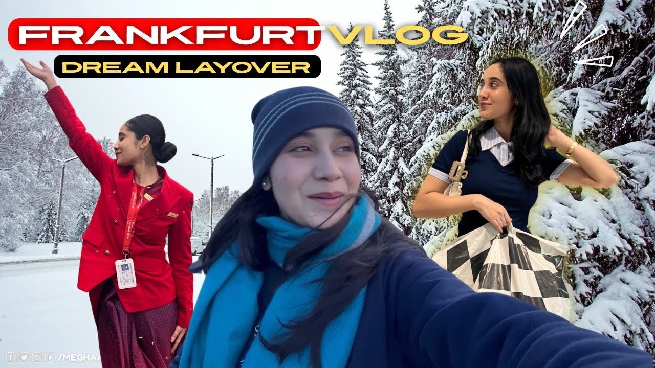Snowfall in Frankfurt on My First Flight of the Year! ✈️ Cabincrew Life | Frankfurt Layover vlog