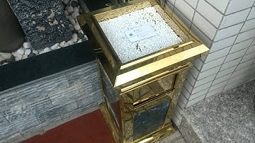 Thùng rác đá hoa cương, thùng rác đá hoa cương mạ vàng, thùng rác đá a15